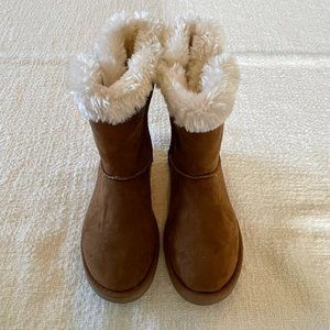 Girls Suede Winter Snow Boots Brown - Little Girls Size 1